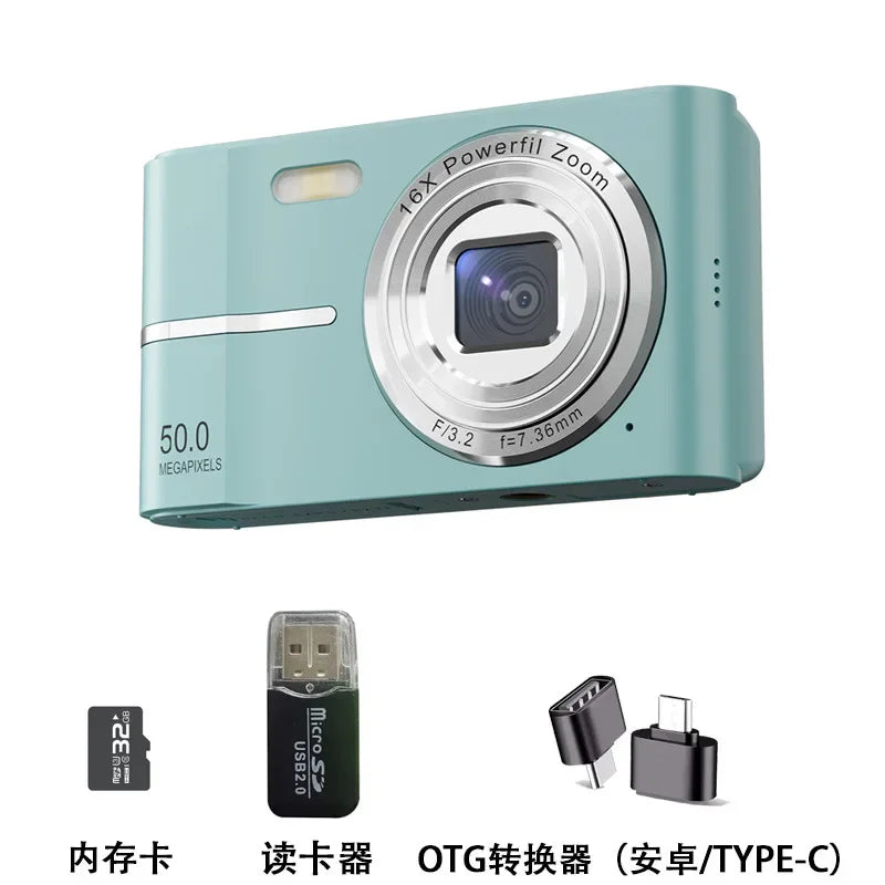4K Digital Camera 50MP 16X Student Camera Outdoor Anti-Shake Digital Video Camera Flash Video Recorder Small Video Camera