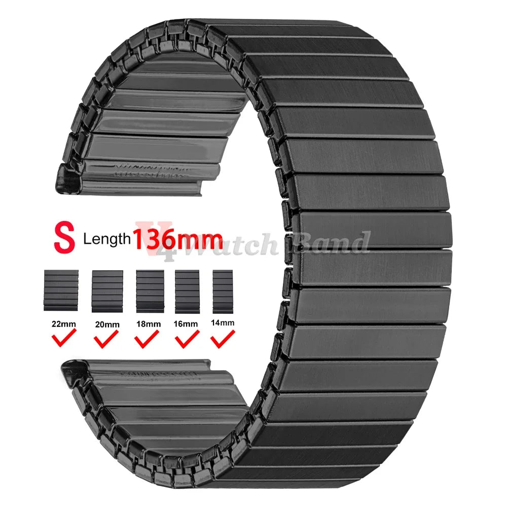 14mm 16mm 18mm 20mm 22mm Stainless Steel Elastic Stretch Strap Watch Band Accessories Bracelet Metal Expansion Strap Wristband