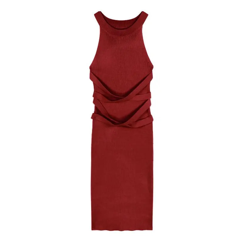 Dresses for Women  Elegant Sexy Sleeveless  Back Textured Mini Skinny Dress New Fashion Summer Casual PTKPCC