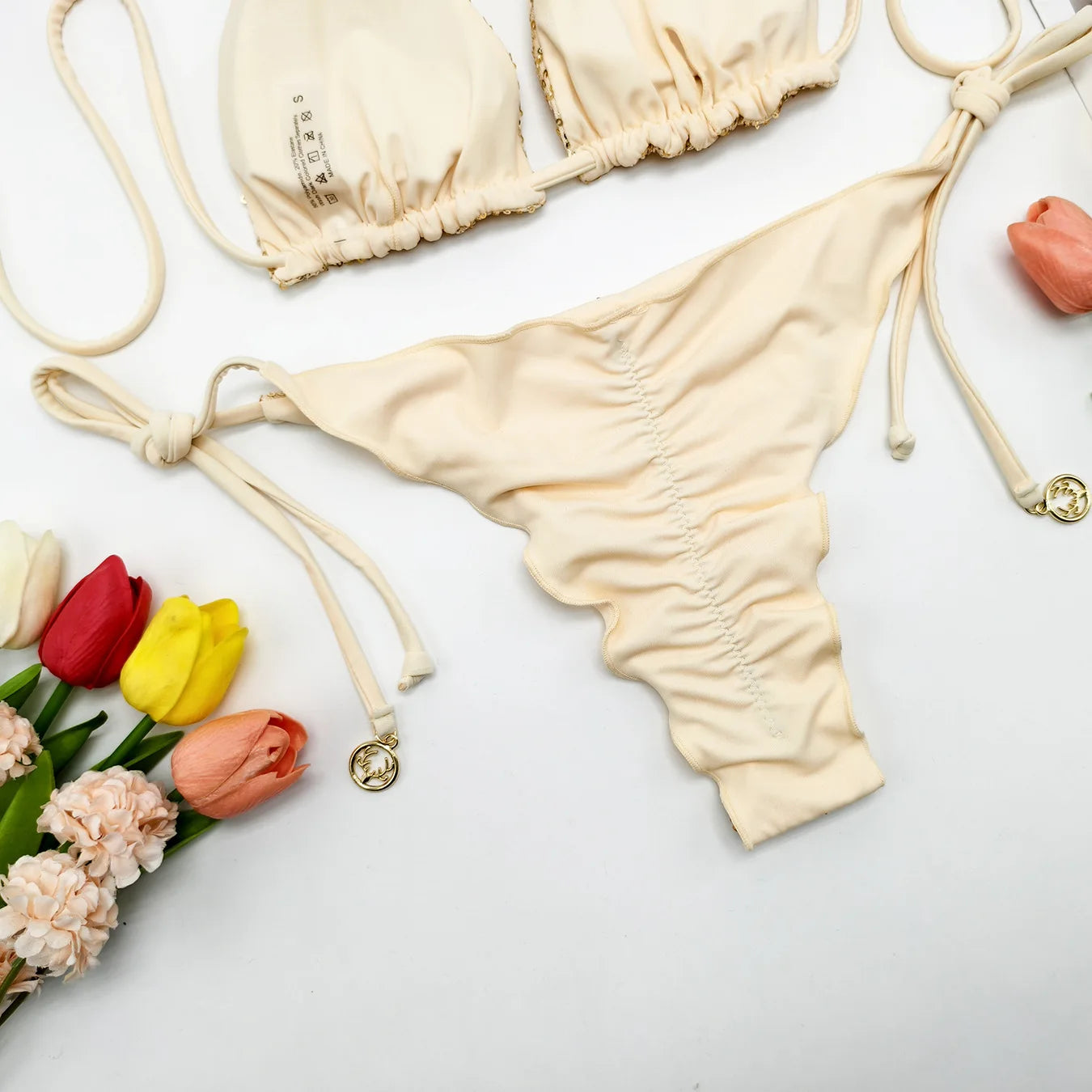 Circyy Sequins Bikini Set  Women Neck-mounted Lace Up Fashion Bathing Suit Two-piece Holiday Sexy Split Swimsuit Summer 2026 New