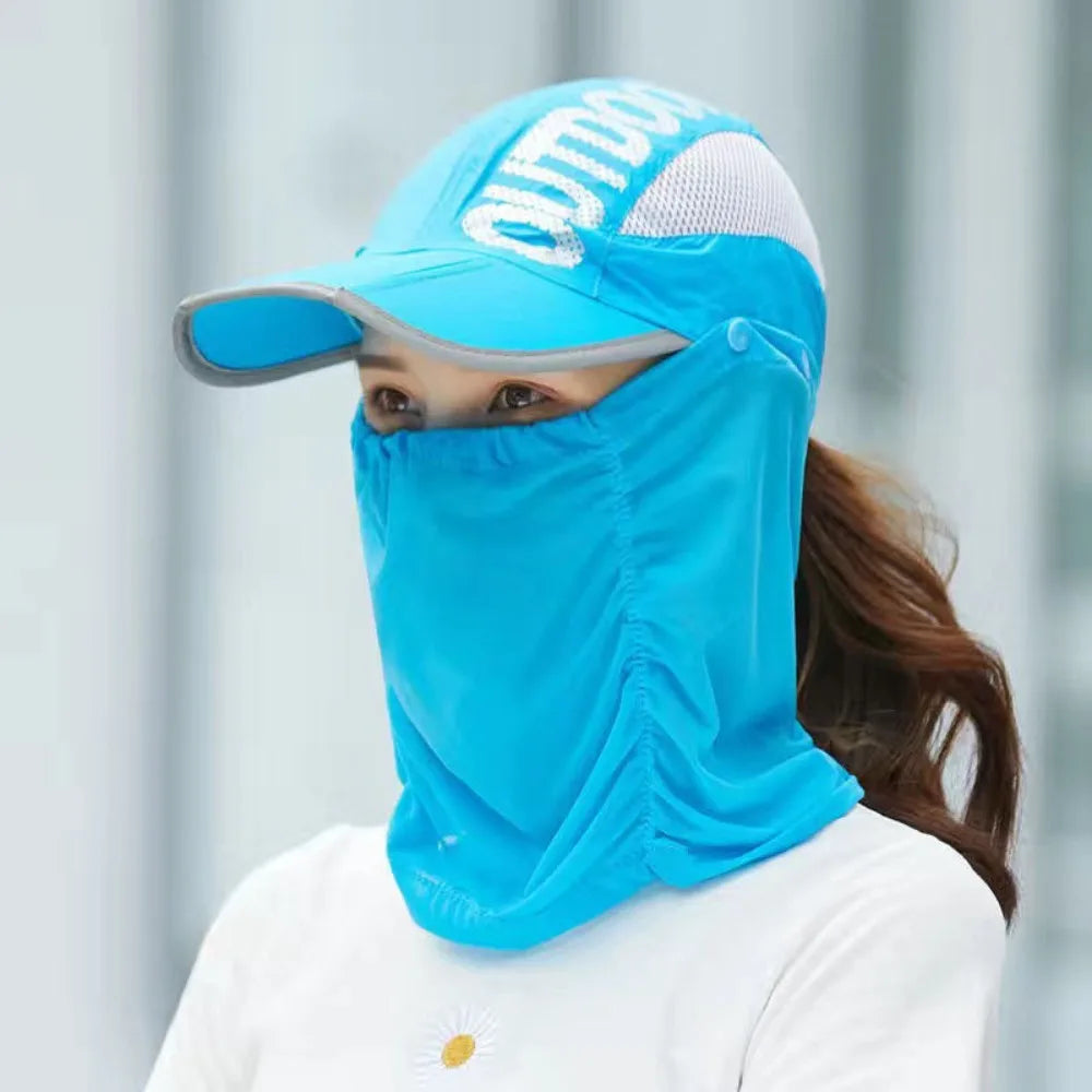 Face Mask Hat Neck Protection Neck Protection Sun Cap Removable Quick Drying Face Shield Cap Cool UV Protection Sun Hat Fishing