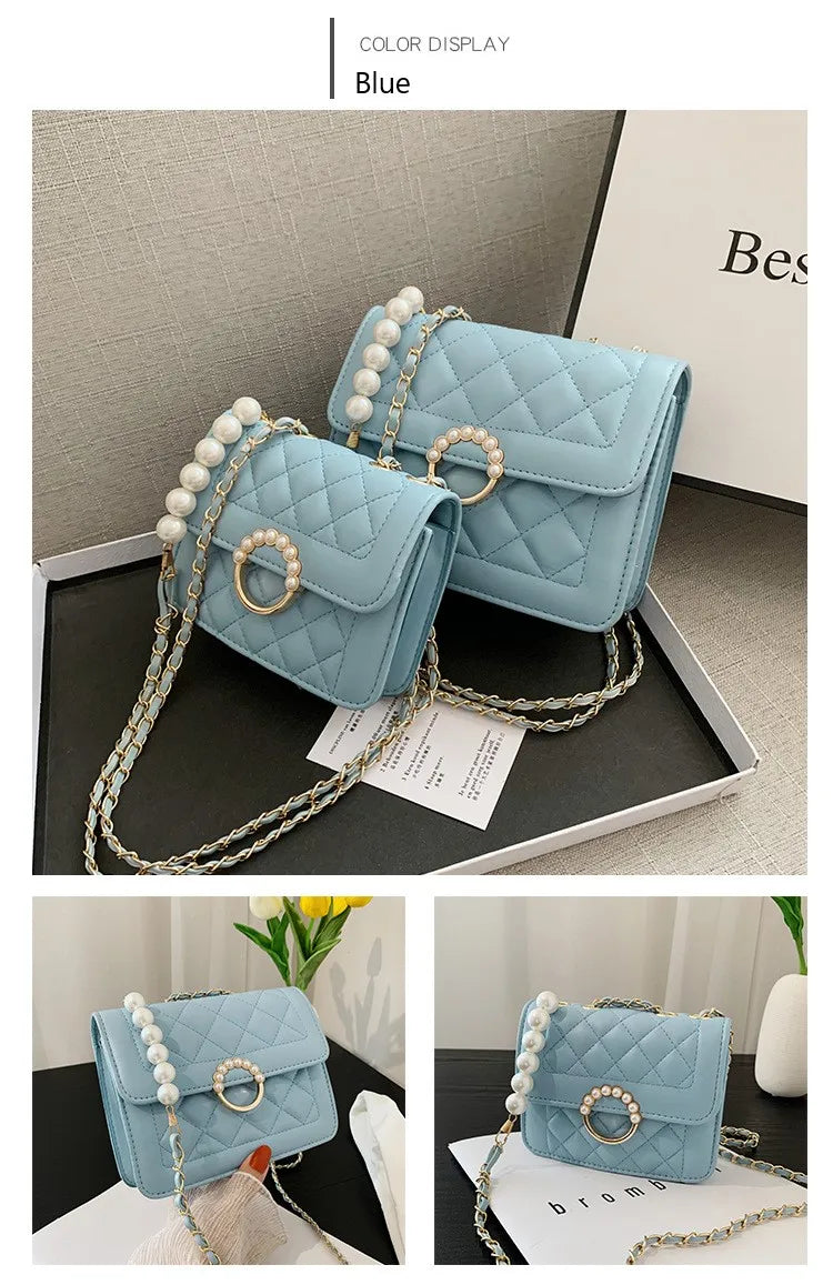 Summer Mini Small Handbags New Tide Pearl Chain Bags Women's Bag Versatile White Single Shoulder Crossbody Handbag