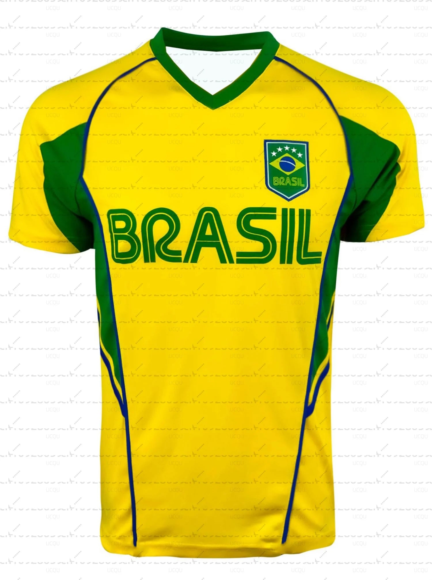 Brazil flag Soccer Team Sports Jersey Top Loose Fast Drying Breathable Short Sleeved Summer Men's Outdoor Fitness T-shirt