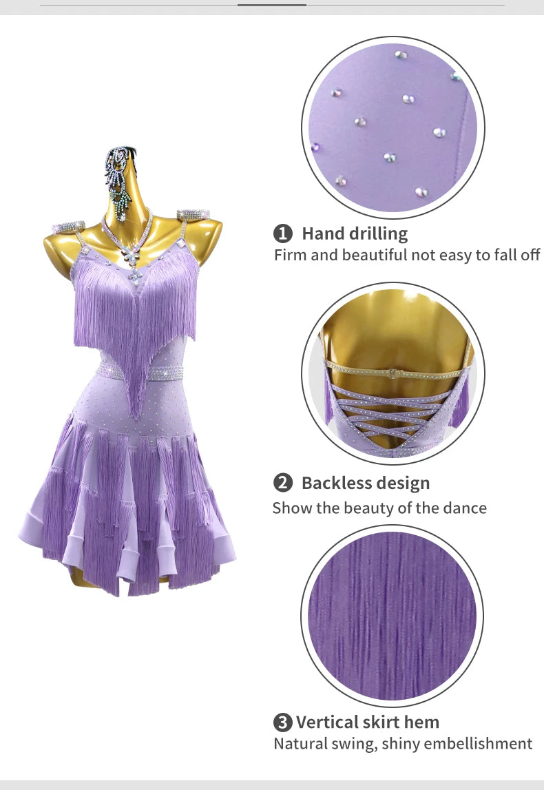 Dress For Dancing 2026 Latin Dance Parties Wear Womens Costume Ballroom Clothes Sexy Skirt Girls Prom Stage Jumpsuit Sports Suit