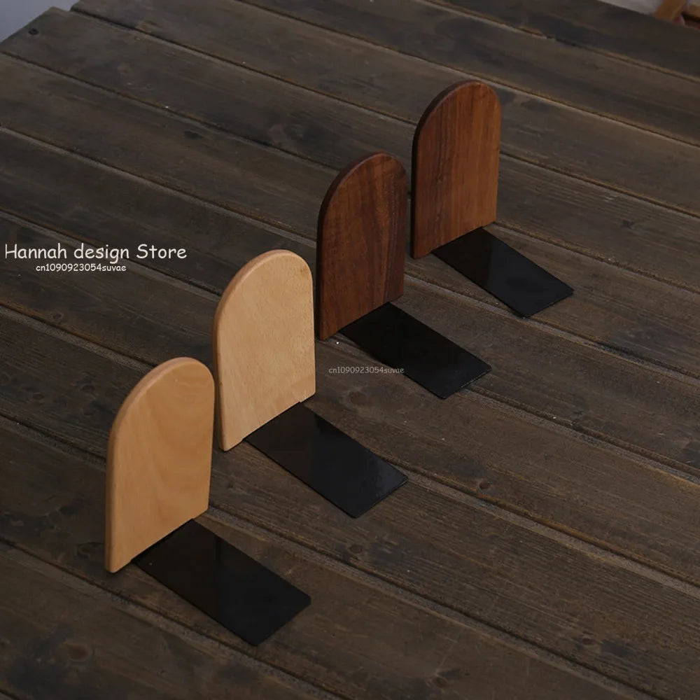 Household Office Shelf Book Stand Wood Desktop Organizer Desktop Office Home Bookends Book Ends Stand Holder Office Supplies