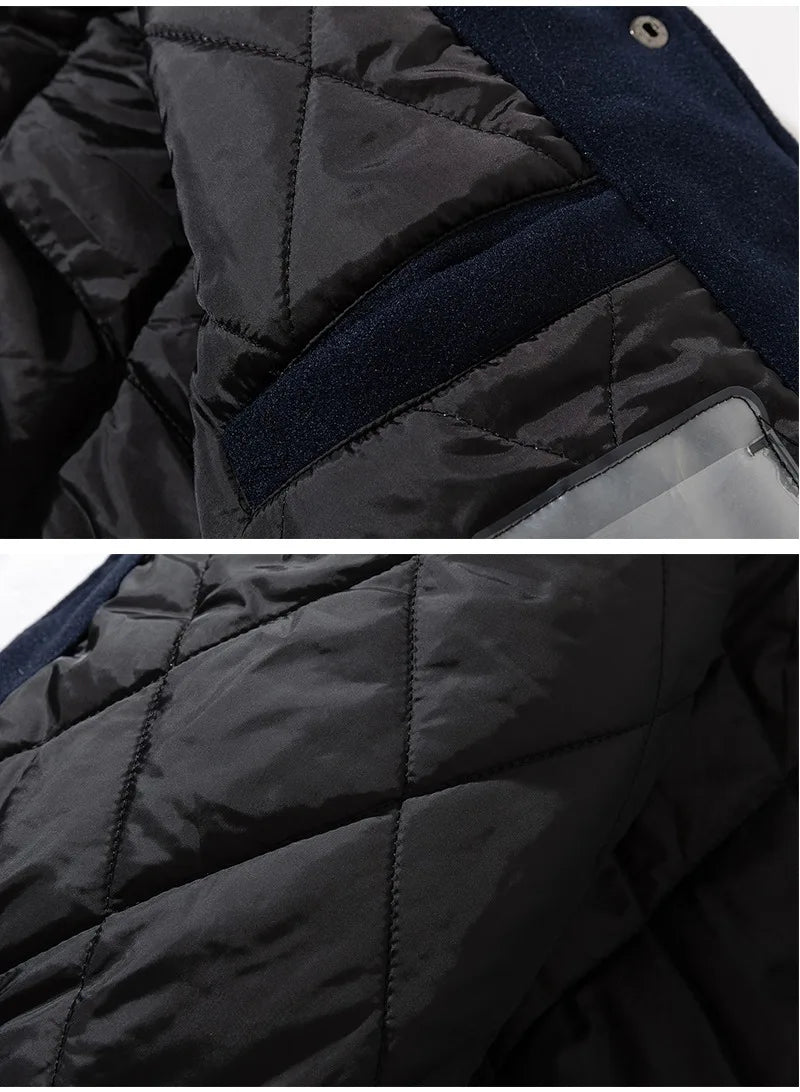 Man Baseball Jacket Winter Letter Embroidery Varsity Jacket Women American Vintage Coat Warm Fashion Hip Hop Original Original