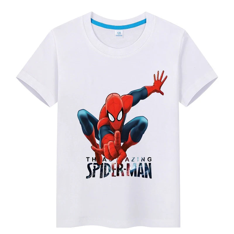 Kid's Iron Man Spider Man Retro T-shirt Printed Casual Harajuku Aesthetics Neutral Theme Superhero Fan Artwork Clothing