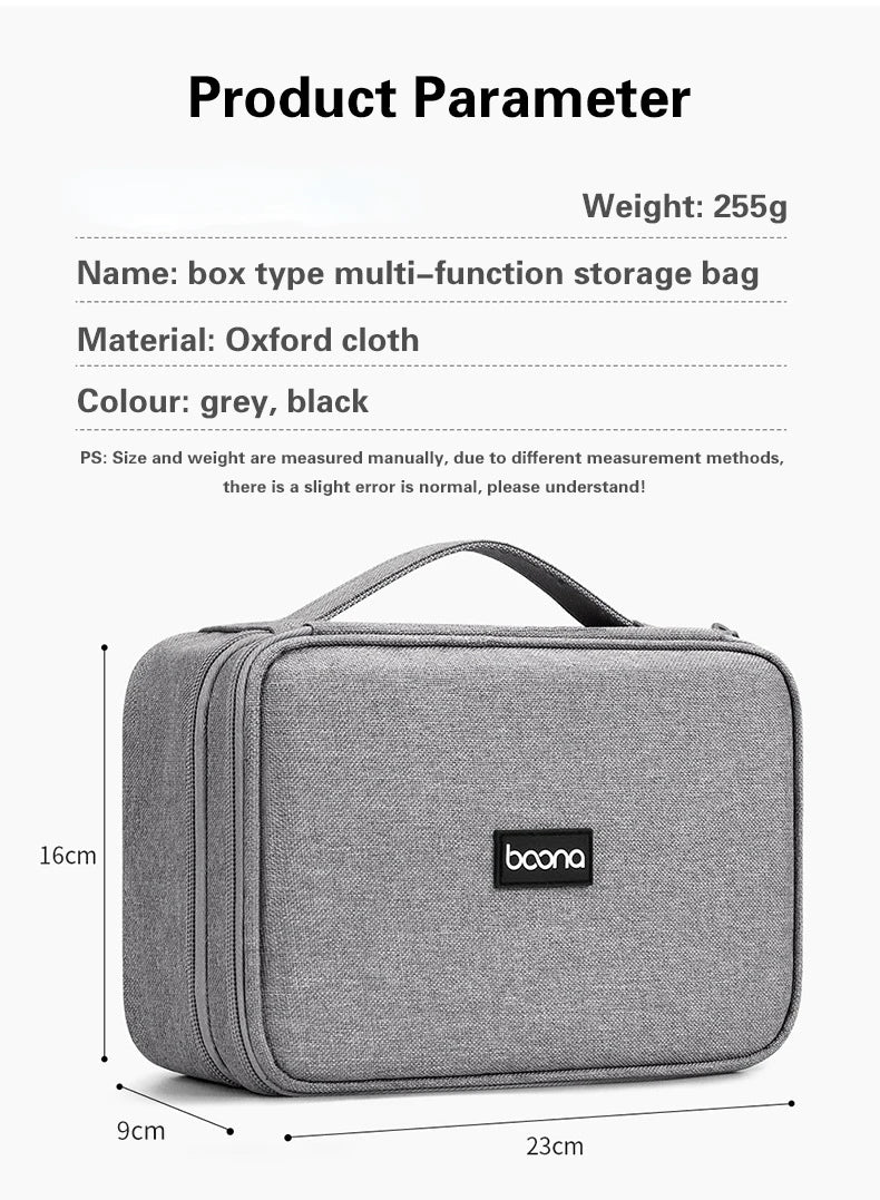 Large Capacity Travel USB Gadget Cable Bag Headphone Storage Box Data Cable Storage Bag Hard Disk Charger Power Bank Organizer