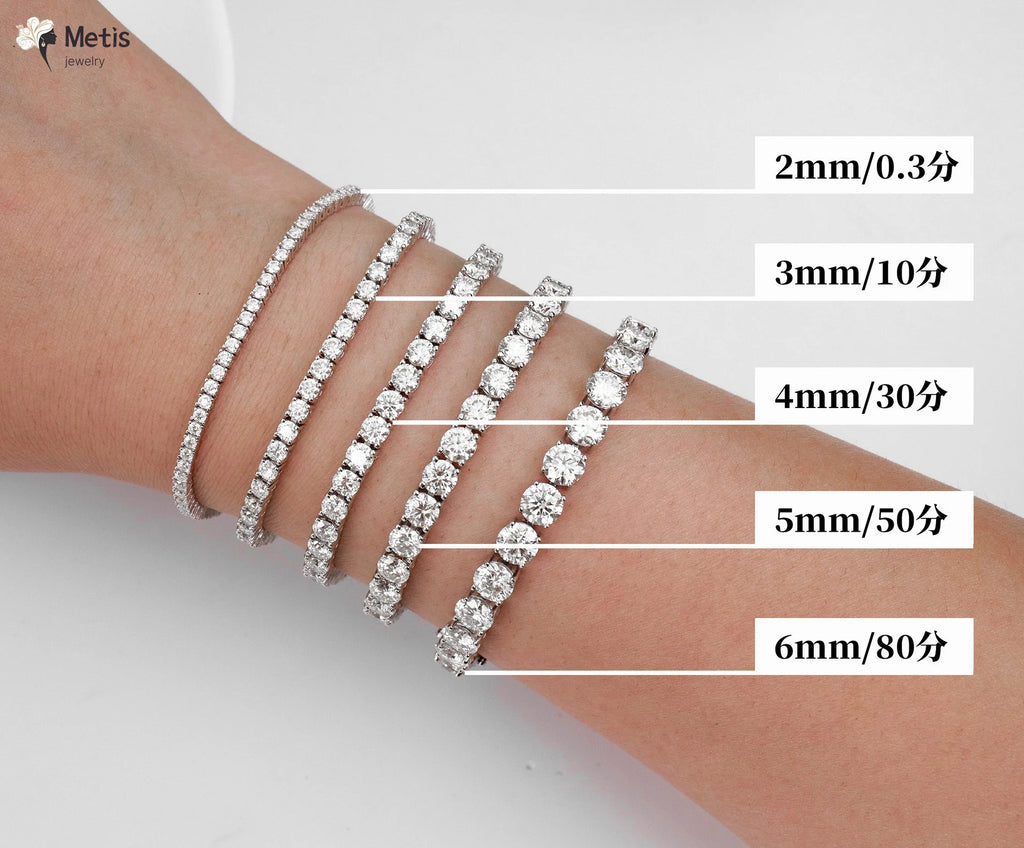 Moissanite Tennis Bracelet for Women 18K White Gold Plated Silver 3mm D Color VVS1 Wedding Party Jewelry Bracelets for Women Man
