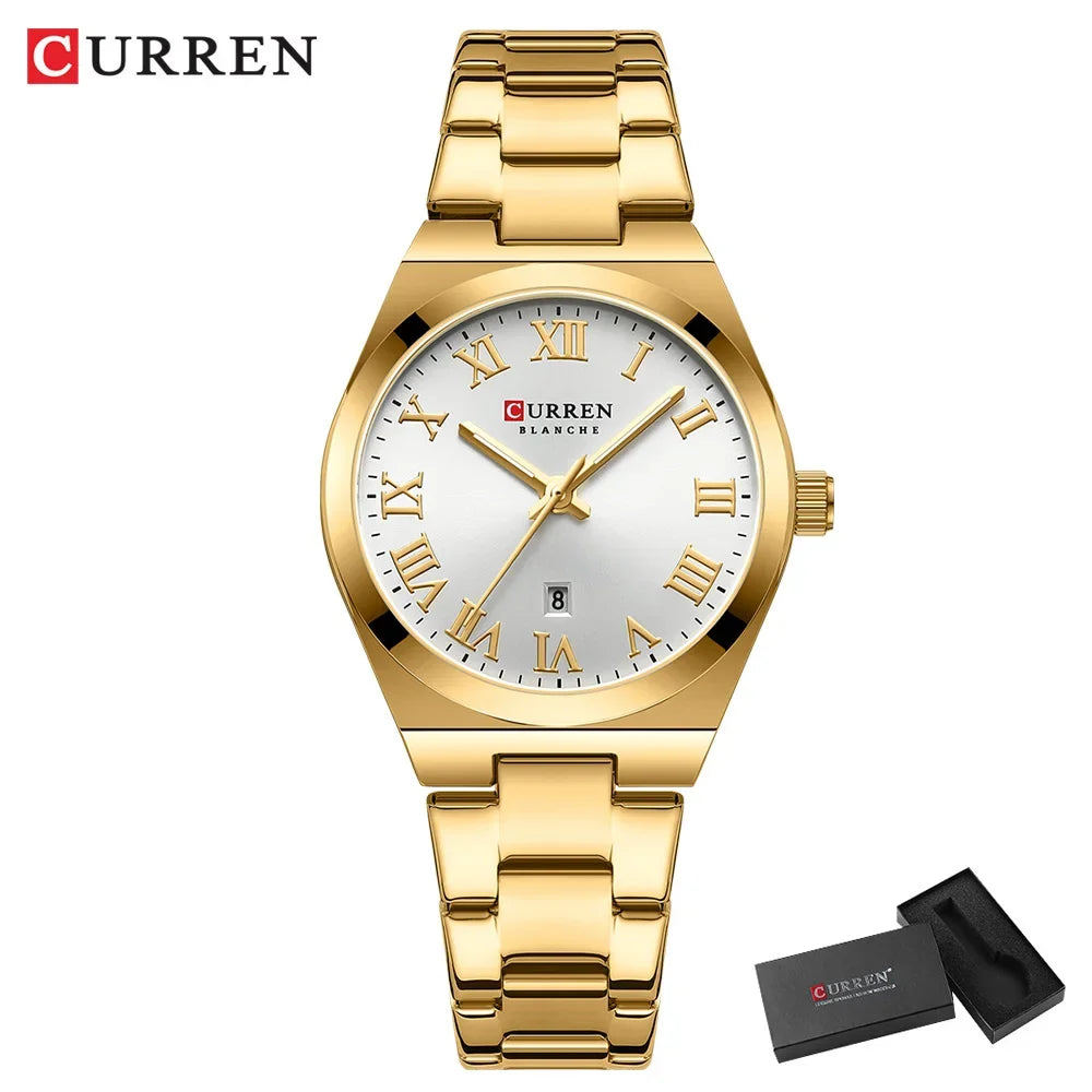 Women Small Face Watch,Stainless Steel Watch Women,Womens Watch with Calendar,Lady Analog Quartz Watch,Ladies Waterproof Watch