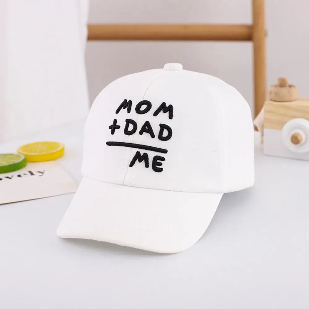 Children's Hats Spring Autumn Boys Girls Duckbill Hats Casual Baby Caps Fashion Cute MOM+DAD=ME Embroidery Sun Hats