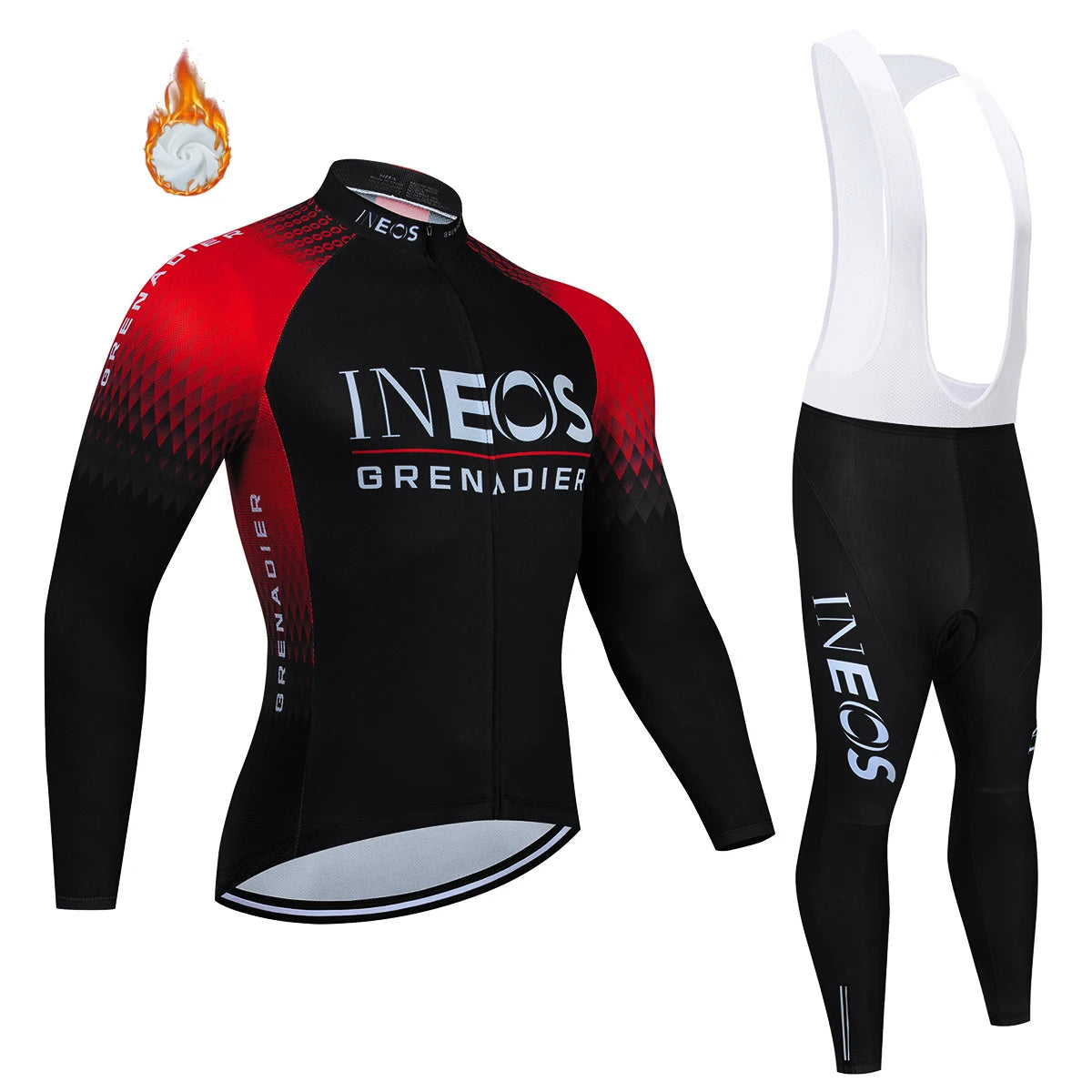 Ineos Grenadier Pro Team Tricuta Cycling Man 2022 Men's Bicycle Clothing Gel Clothes Jacket Bib Jersey Set Winter fleece Suit