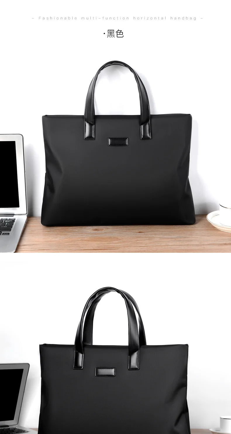 2026 Briefcase Fashionable Handbag Large Capacity Business Briefcase Waterproof Document Bag Men's Business Travel Big Handbag