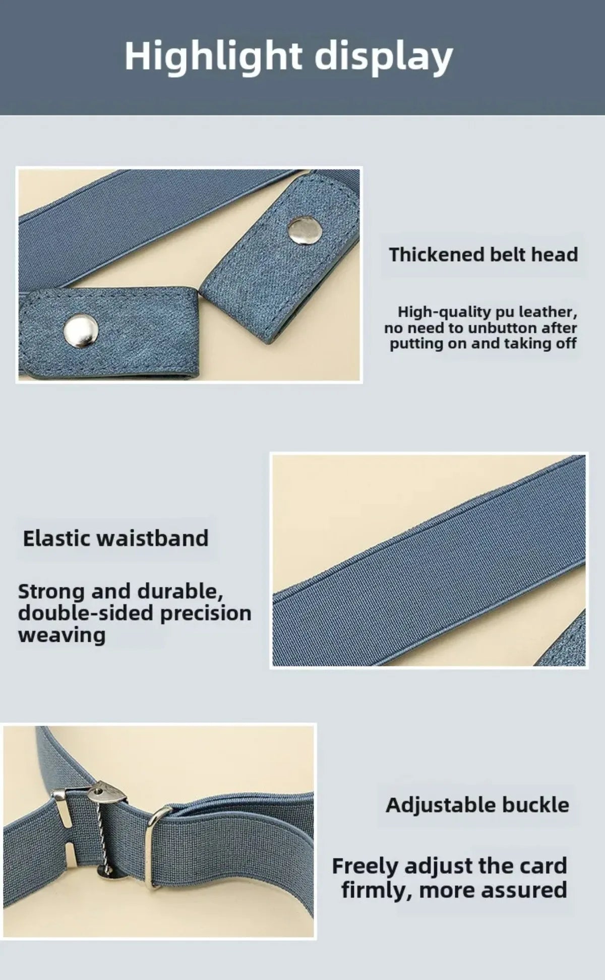 Adjustable Stretch Belt No Buckle Invisible Belt for Women Men Jeans Easy Wear Unisex Elastic Waistband designer belt