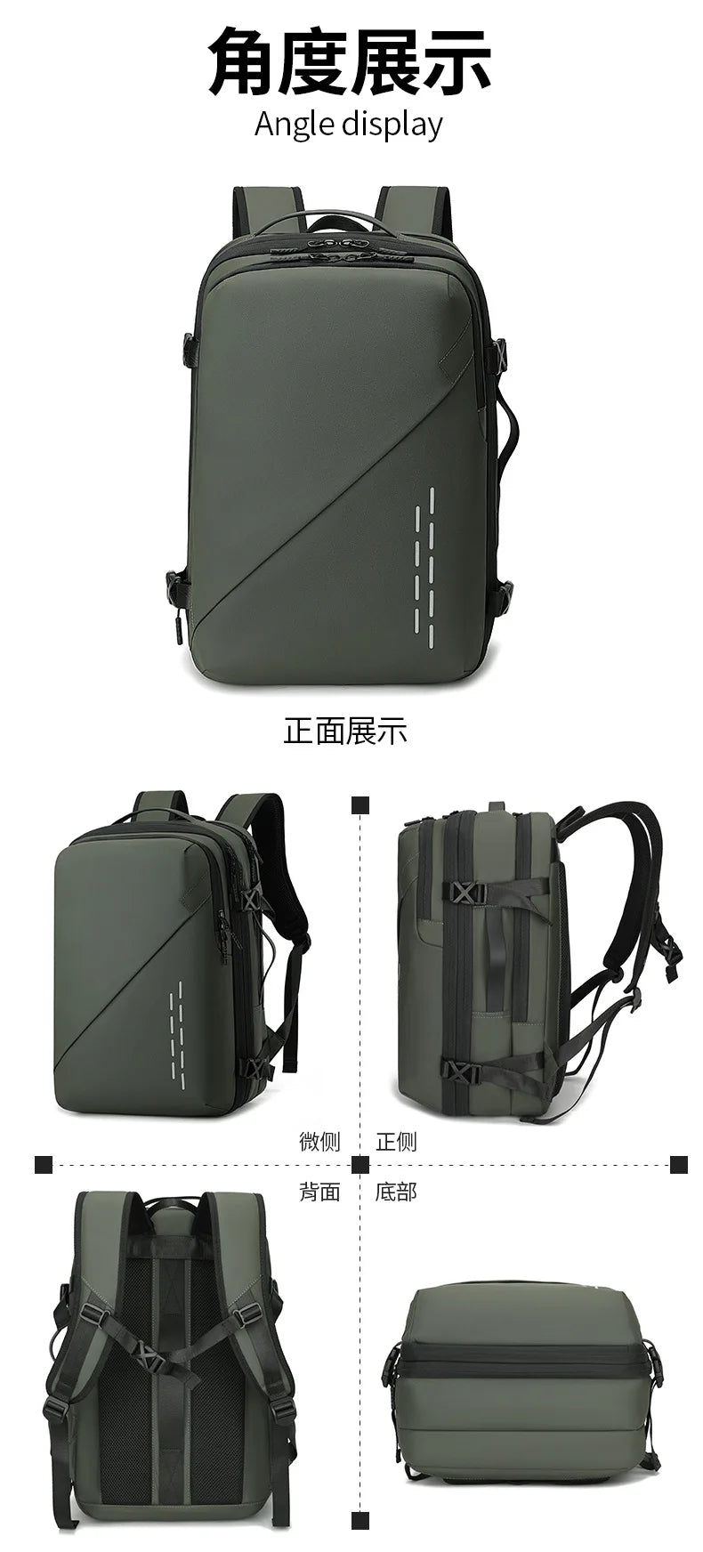 New vacuum compression large capacity expansion backpack, travel backpack, waterproof backpack computer bag