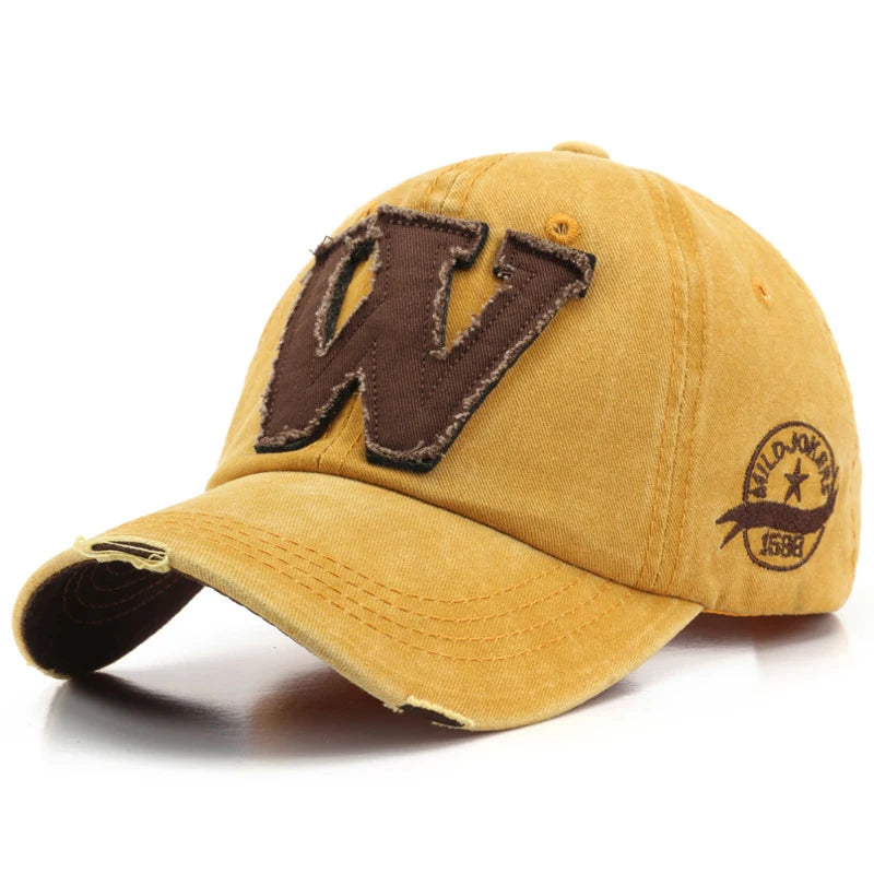 Women Men's Baseball Caps Letters W Embroidery Snapback Hip Hop Hat Adjustable Cotton Gorras Unisex Outdoor Casual Male Dad Hats