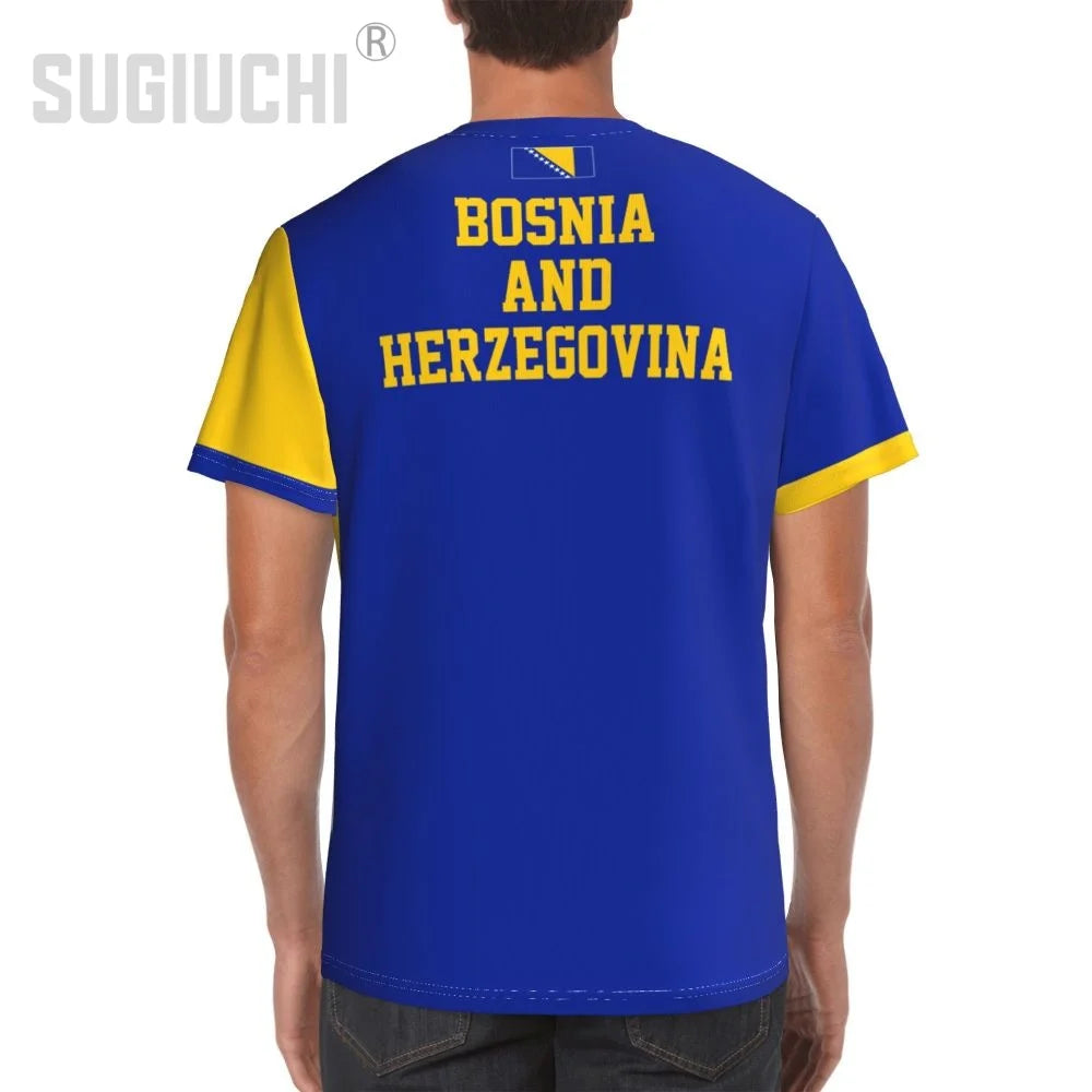 Custom Name Number Bosnia And Herzegovina Flag Emblem 3D T-shirts For Men Women Tees team Soccer Football Fans Gift