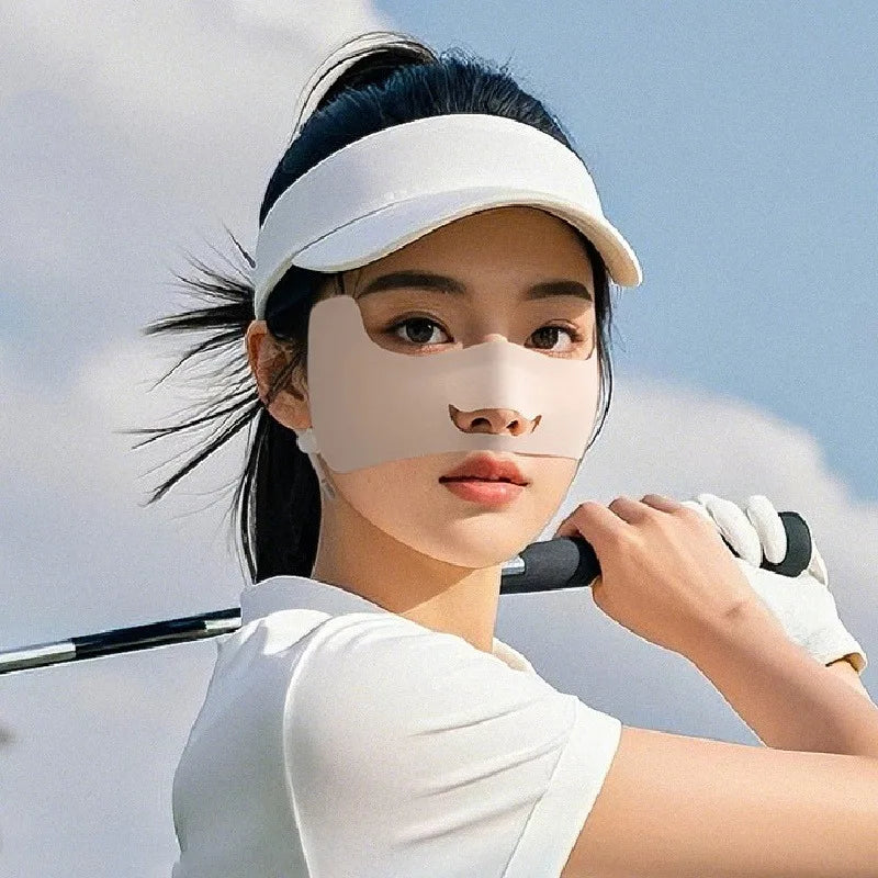 2026 New Ice Silk Sunscreen Face Mask Women Outdoor Sunshade UV Protection Mask Breathable Sun-proof Facekini for Golf Sports