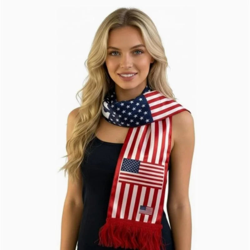 American Flag Scarf/football Scarf Is Perfect for Sports Events and Parties Showing Off Your Enthusiasm Made From Soft Fabric