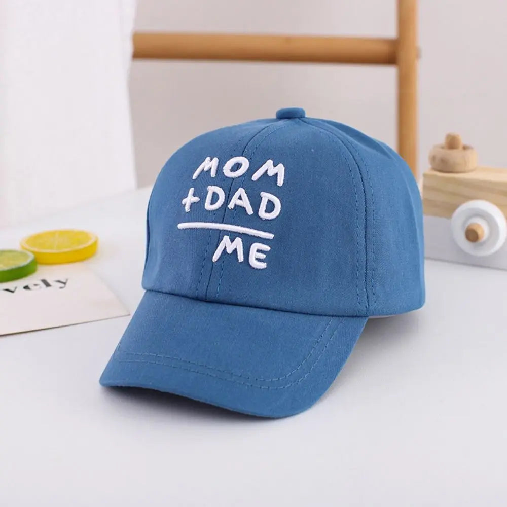 Children's Hats Spring Autumn Boys Girls Duckbill Hats Casual Baby Caps Fashion Cute MOM+DAD=ME Embroidery Sun Hats