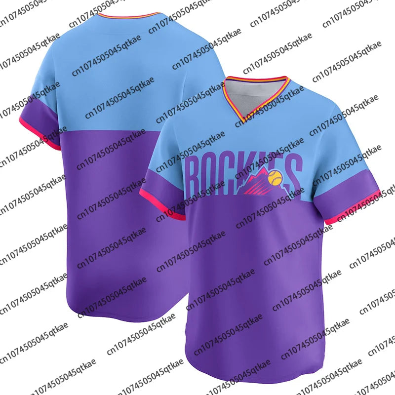 Tovar Colorado Rockies No.14 Football Jersey Fashion V-neck Tshirt Summer Oversized Breathable Sport Training Uniform Soccer Tee