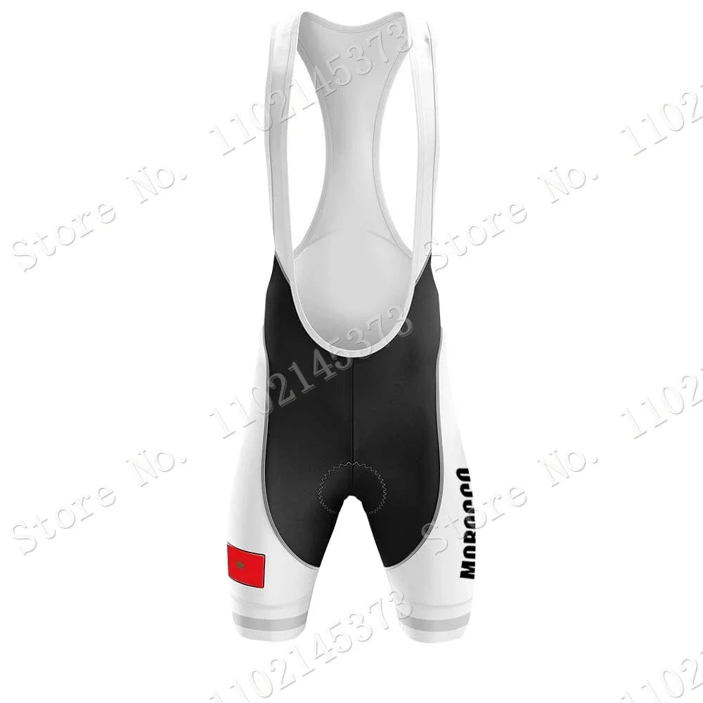 Morocco National Team 2024 Cycling Jersey Set Summer Cycling Clothing Road Bike Shirts Suit Bicycle bib Shorts MTB Maillot