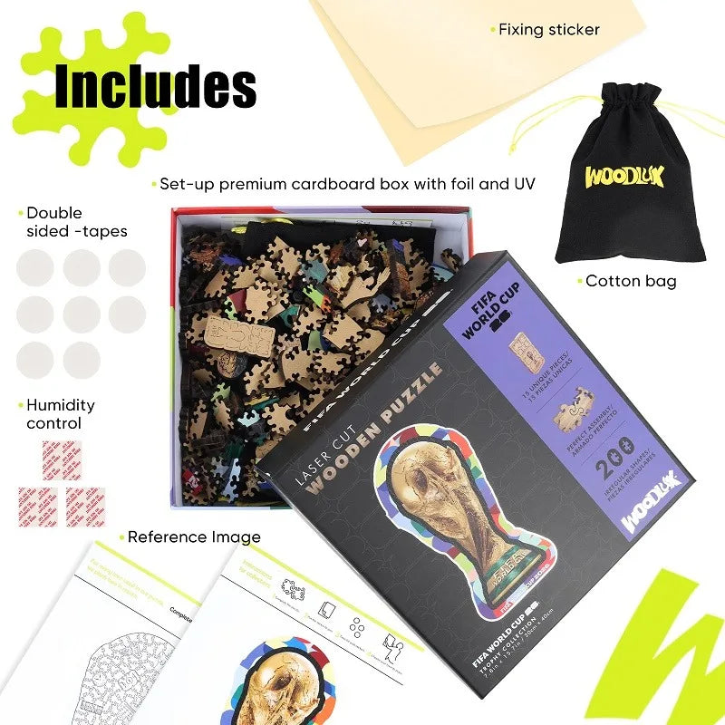 FIFA World Cup Pop Art Theme Wooden Puzzle for Adults Fans Collection Irregular Jigsaw Recreational Toys Sports Enthusiasts Gift