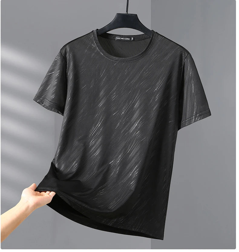 12XL 10XL Plus Size T-shirt Men Summer Cool Short Sleeve T Shirts Big Size Tops Tees Male Casual Stretch Tshirt 12XL