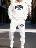 Brooklyn New York 1898 Printing Man Hoodie Set Street Couple'S Two Pices Sets Comfortable Fashion Pants Jogging Loose Streetwear