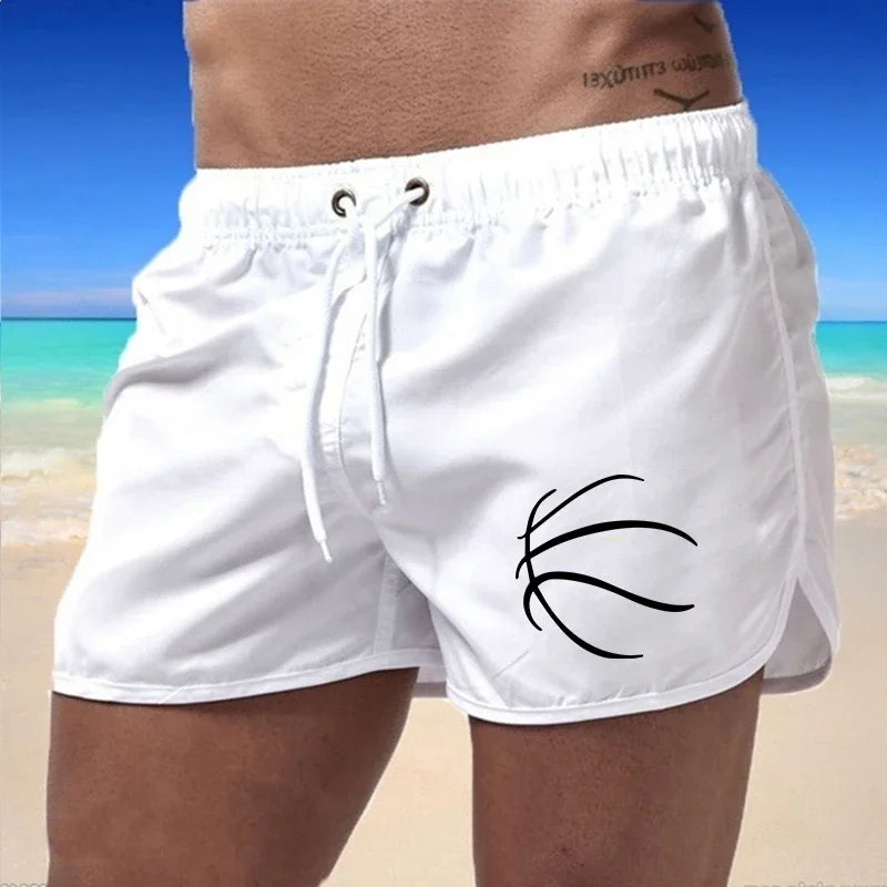 2026 Casual Mens Beach Shorts Print Man Swimwear Summer Daily Elastic Waist Sweatpants Surf Quick Drying Swimming Sports Shorts