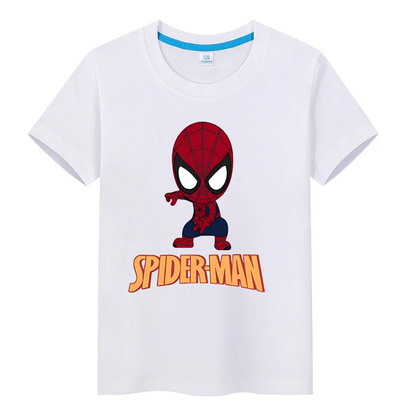 Kid's Iron Man Spider Man Retro T-shirt Printed Casual Harajuku Aesthetics Neutral Theme Superhero Fan Artwork Clothing