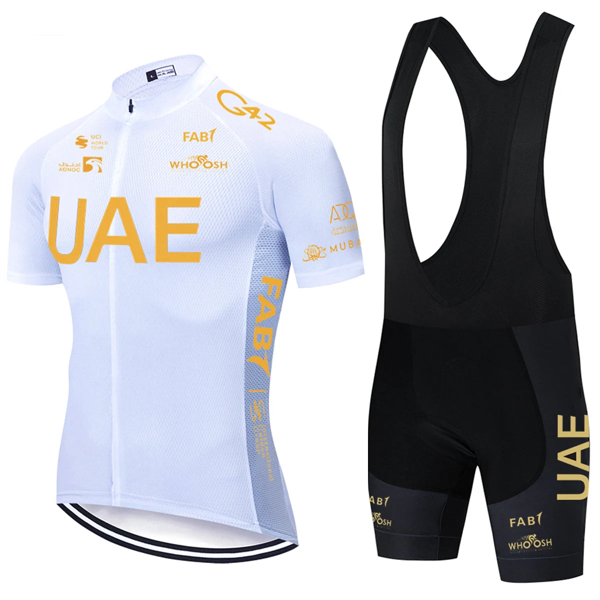 New 2025 PINK YELLOW Cycling Jersey UAE TEAM Bike Jersey Shorts Set Ropa Ciclismo Men Women Summer Pro Bicycle Maillot Clothing