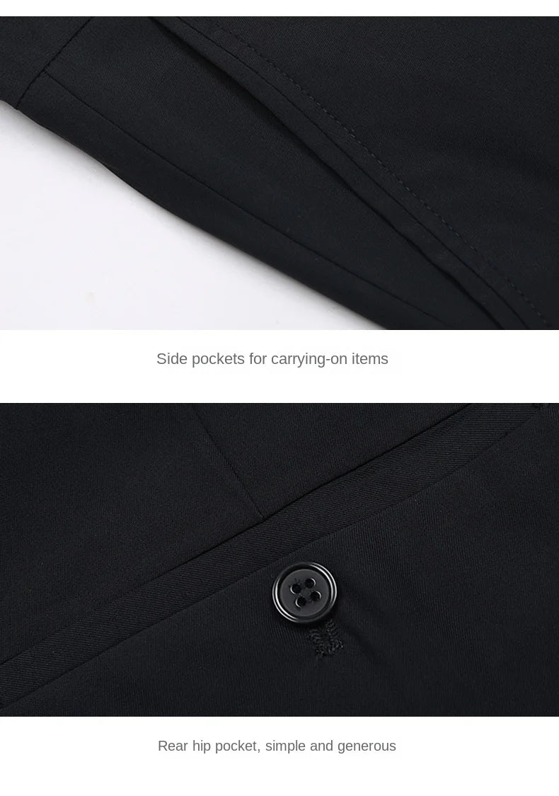 High Waist  Black Suit Pants man Formal Clothes For Men Clothing Thin Flat Khaki Dress Mens Trousers 2024 Summer 40 42