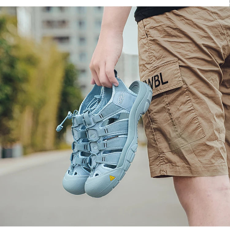 Fashion Men's Casual Mesh Outdoor Beach Sandals Light Breathable Shoe for Men Anti-slip Waterproof Sandal Man Comfortable Shoes