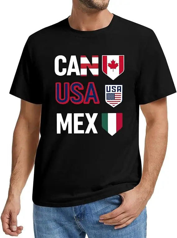 Soccer 2026 Shirts for Women Men USA Shorts Sleeve T-Shirt Football Themed Graphic Tee Top USA Canada Mexico Flags Jersey Gifts