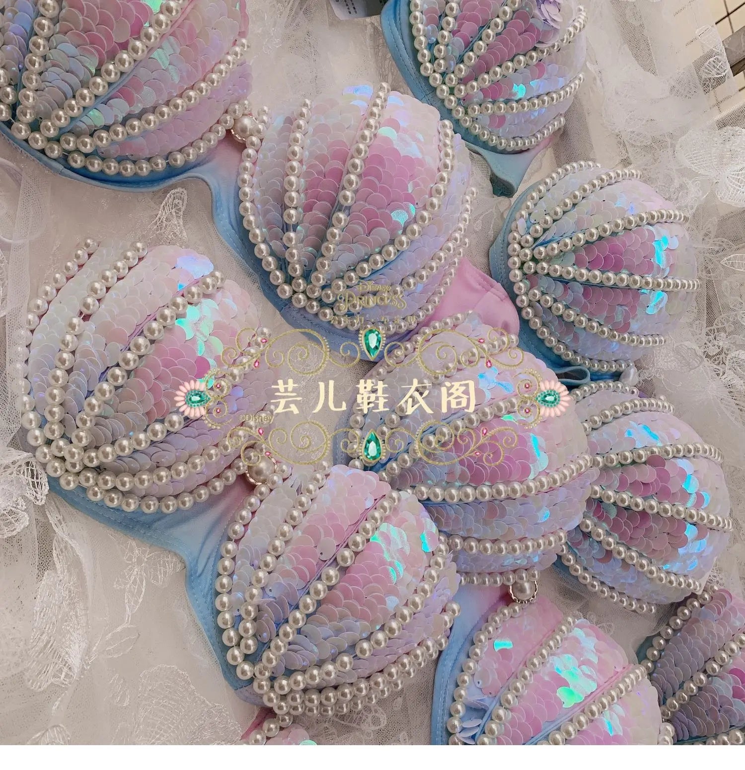 RM Mermaid Sequin Corset Bikini Swimsuit Free Diving Performance Oceanarium Electro Festival Bra Bar Cos Costumes