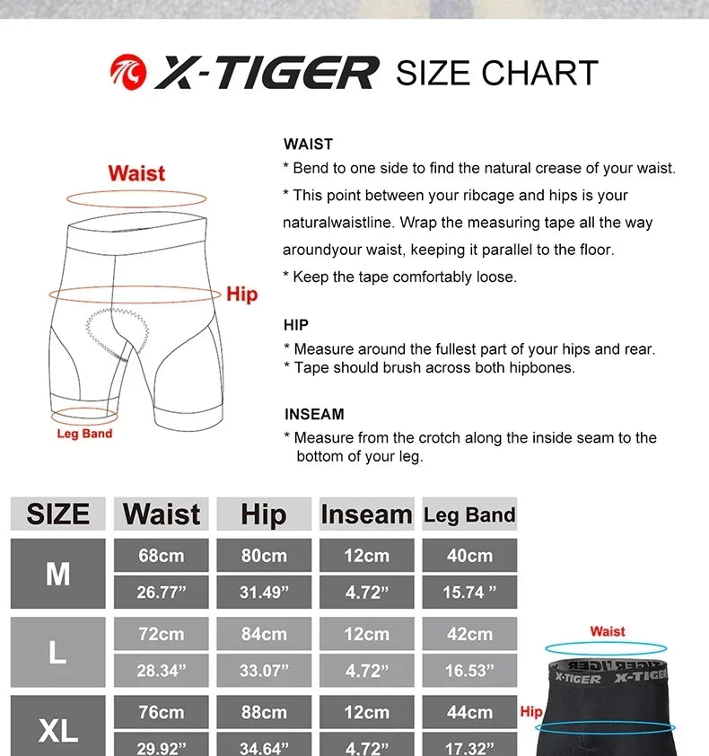 X-TIGER High Performance Breathable Cycling Underwear Men 5D Silicone Pad 3D Cutting Moisture Wicking Road Cycling Shorts