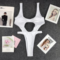 DEAT Fashion Women's New Hollow Out Lace Up One-piece Swimsuit High Elasticity Beach Vacation Style Bikini Female Trend 11A04793