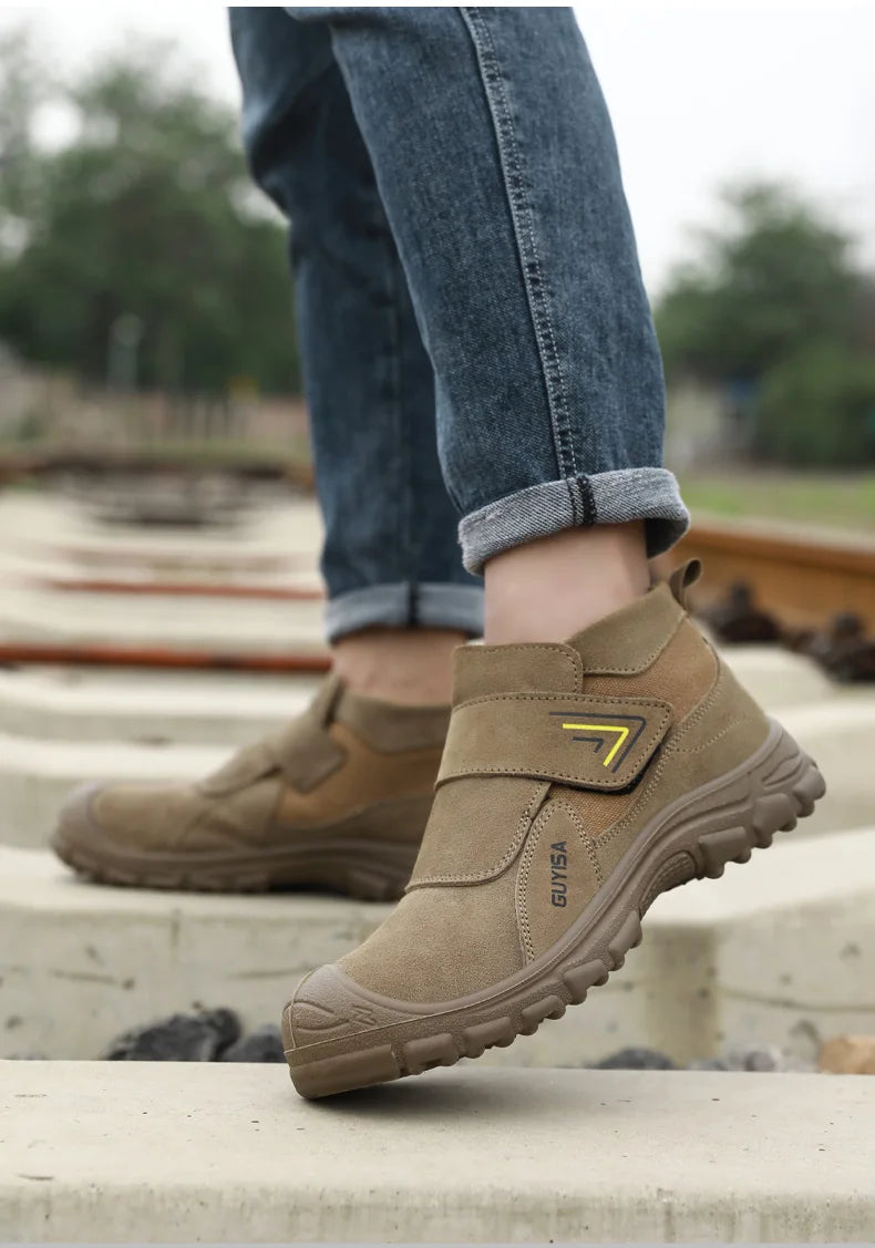 Work shoes for men, anti-shatter, anti-stab, anti-scald, durable sole, all-season model