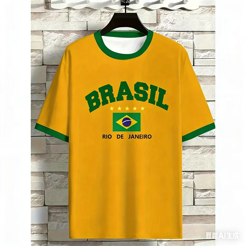 Brazil Flag 3D Printed T Shirt For Men Women Brazilian Sports Pattern T-Shirts Summer Fashion Casual O-Neck Loose Cosplay Tees