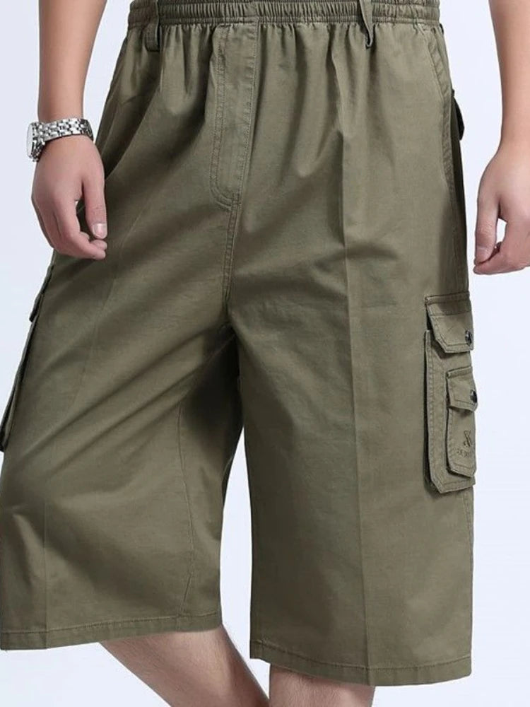 Summer Loose Workwear Seven-Quarter Men's Sports Shorts Large Size Casual 7/10 Pants Fat Man Cotton Bermuda  Q405