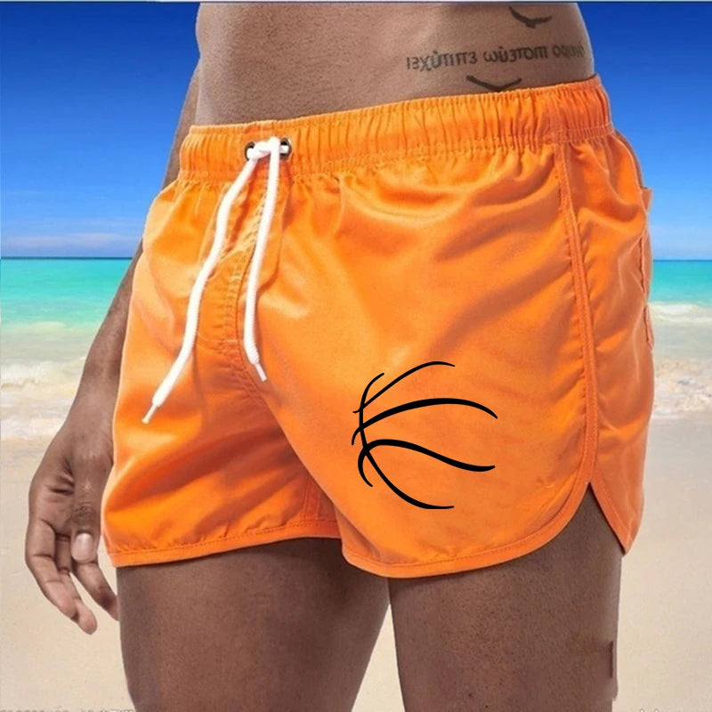 2026 Casual Mens Beach Shorts Print Man Swimwear Summer Daily Elastic Waist Sweatpants Surf Quick Drying Swimming Sports Shorts