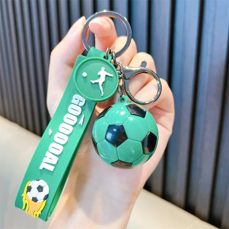 Football Keychain For Fan PVC Soft Glue Soccer Pendant Keychain Accessories Bag Decoration World  Cup Souvenirs Key Chain Gifts