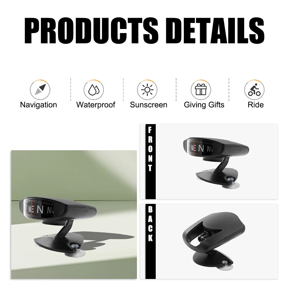 Accessories Adjustable Suction Cups Ornament Auto Compass Vehicle Mounted For Outdoor Car Boat Cycling Hiking Car Guide Ball