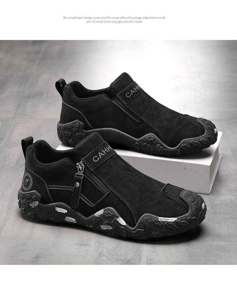Man Sneakers Designer Short Boots Fashion Leather Men Casual Shoes Comfortable Outdoor Lightweight Flats Anti Slip Walking Shoes
