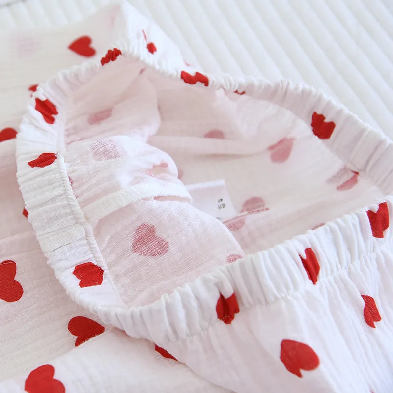 100% Cotton Pajamas Women 3Pcs Set Lounge Sleepwear Suit Spring Summer Floral Print Home Clothes Short Sleeve Sleeping Pijama