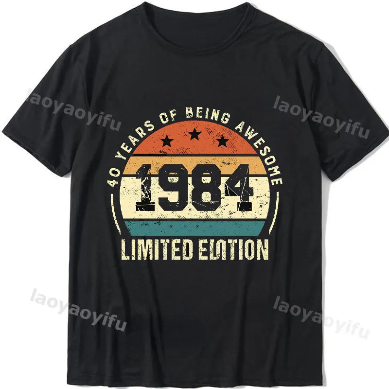 2024 Unisex Summer Tops Tshirt Vintage 1984 Classics Tshire Streetwear Printed T-shirt Top  Retro Style Tshirt