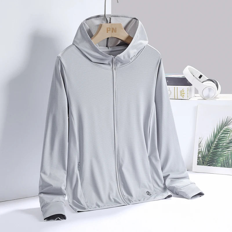 YJKVUR Unisex Summer New UPF 50+ UV Sun Protection Hoodie Jacket Men Women Lightweight Hiking Outdoor Long Sleeve Sun Shirt Coat