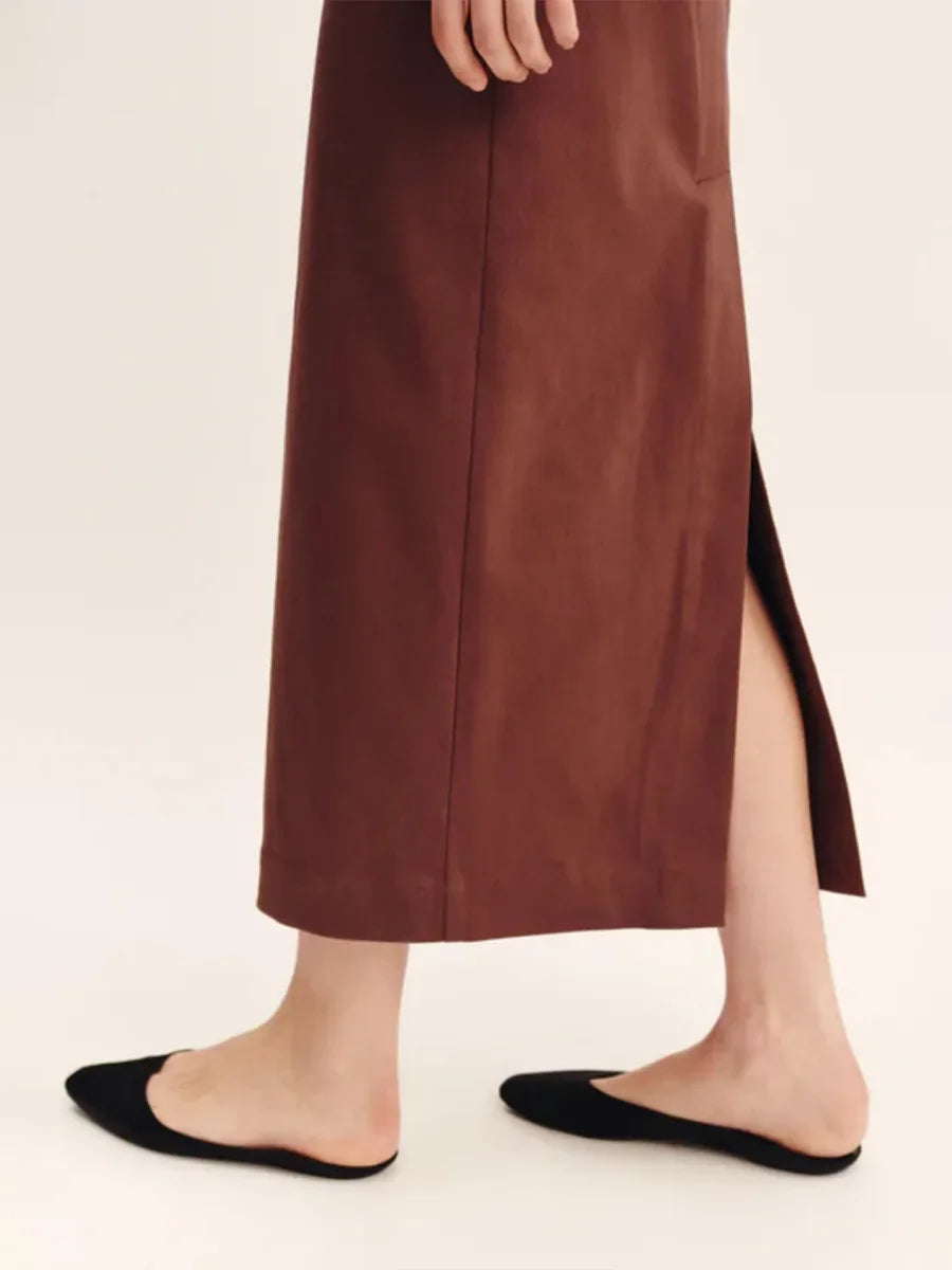 Wolfeel Cotton Linen Square Neck Suspender Dress Women's Solid Color Fashion Slim Fit Long Dress Summer New Women's Clothing