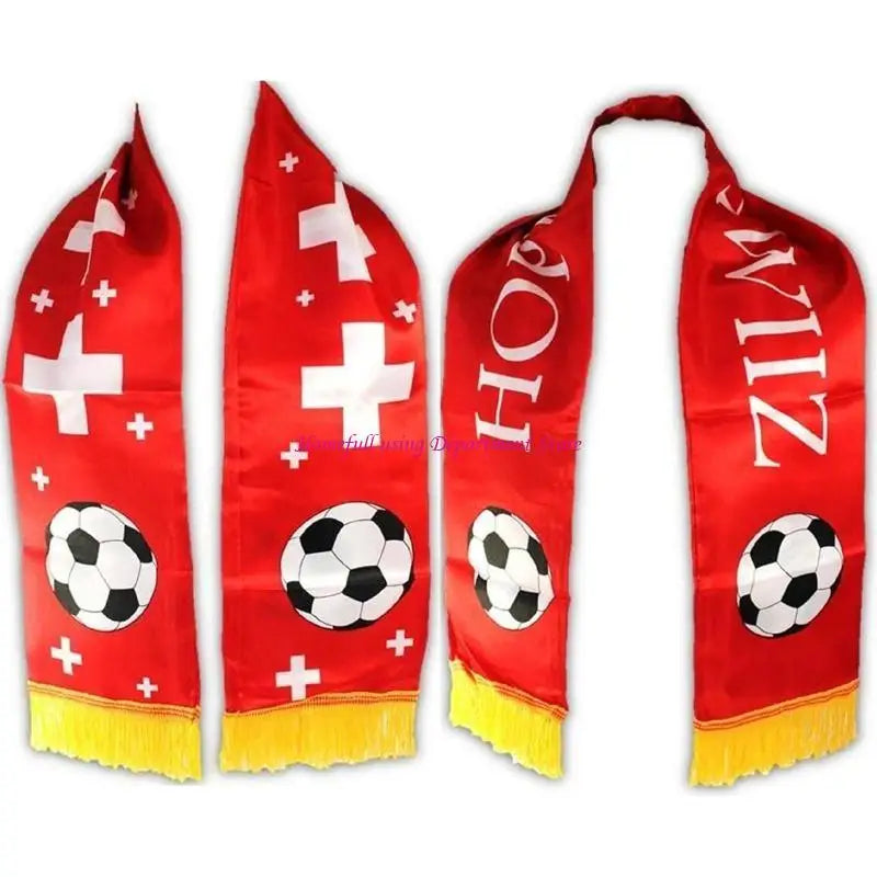Football Scarf Double-sided Printed Soccer Fan Scarf 15 Countries 5.11x51.18In